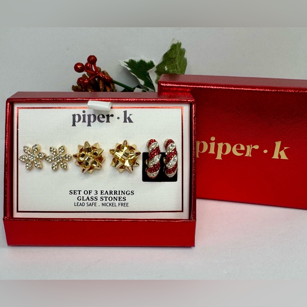 Piper K Holiday Earring Trio – Gift Box Set